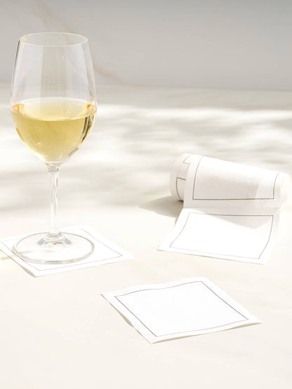 Solid White Cocktail Napkin Roll