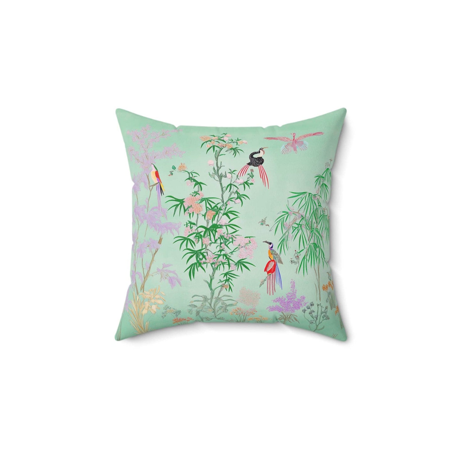 Birds in Paradise Throw Pillow: 20 × 20"