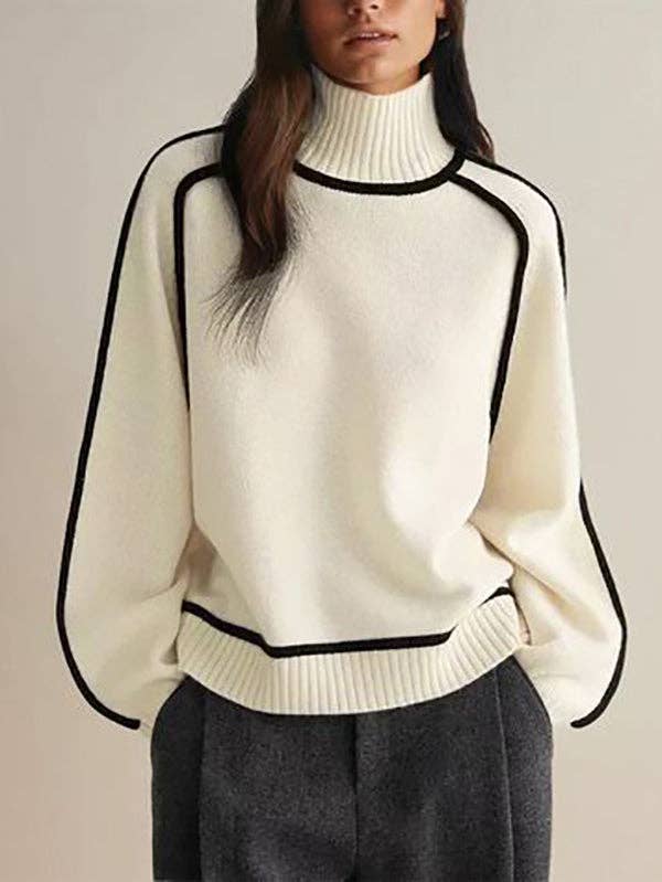 Cream & Black Sweater