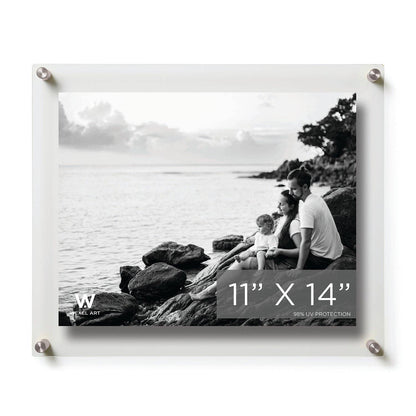 11x14" Modern UV-Grade Acrylic Floating Wall Frame: Gold