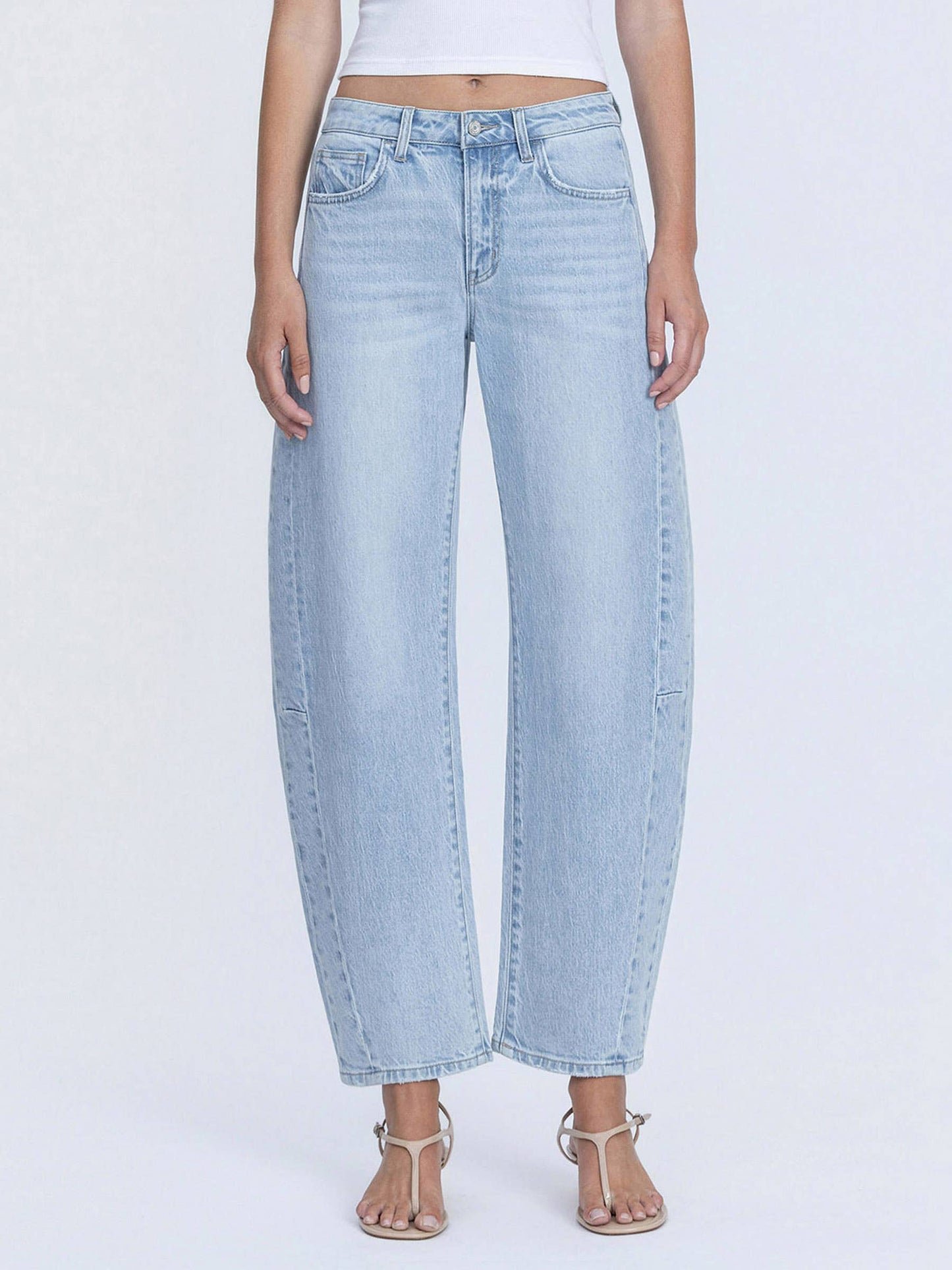 LIGHT WASH BARREL JEANS