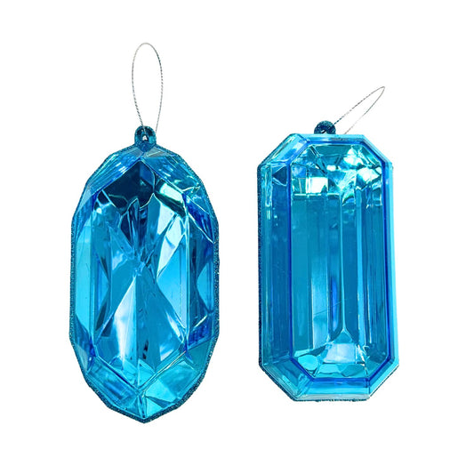 Turquoise Gem Ornament 5"