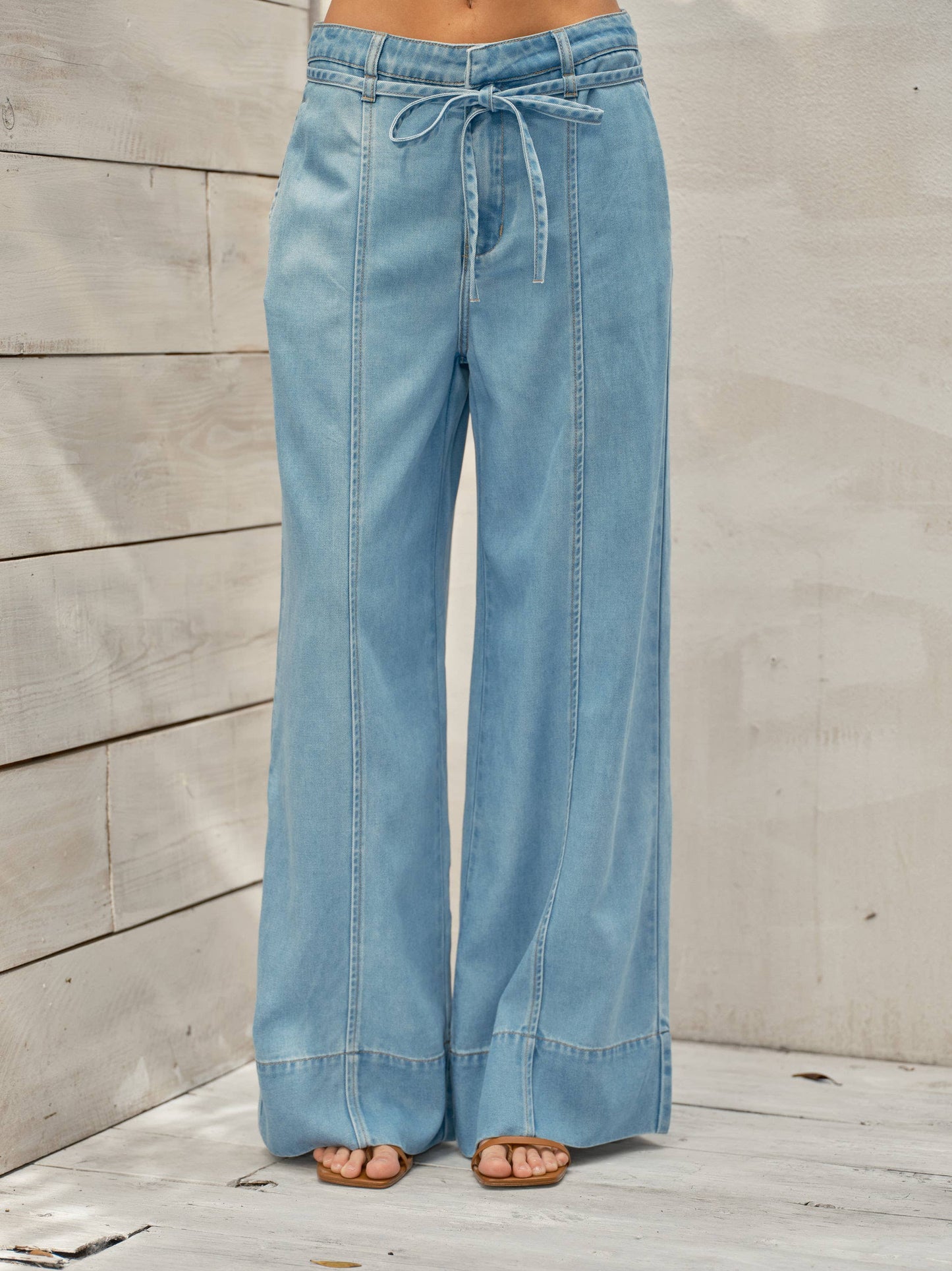 WIDE LEG DENIM PANTS