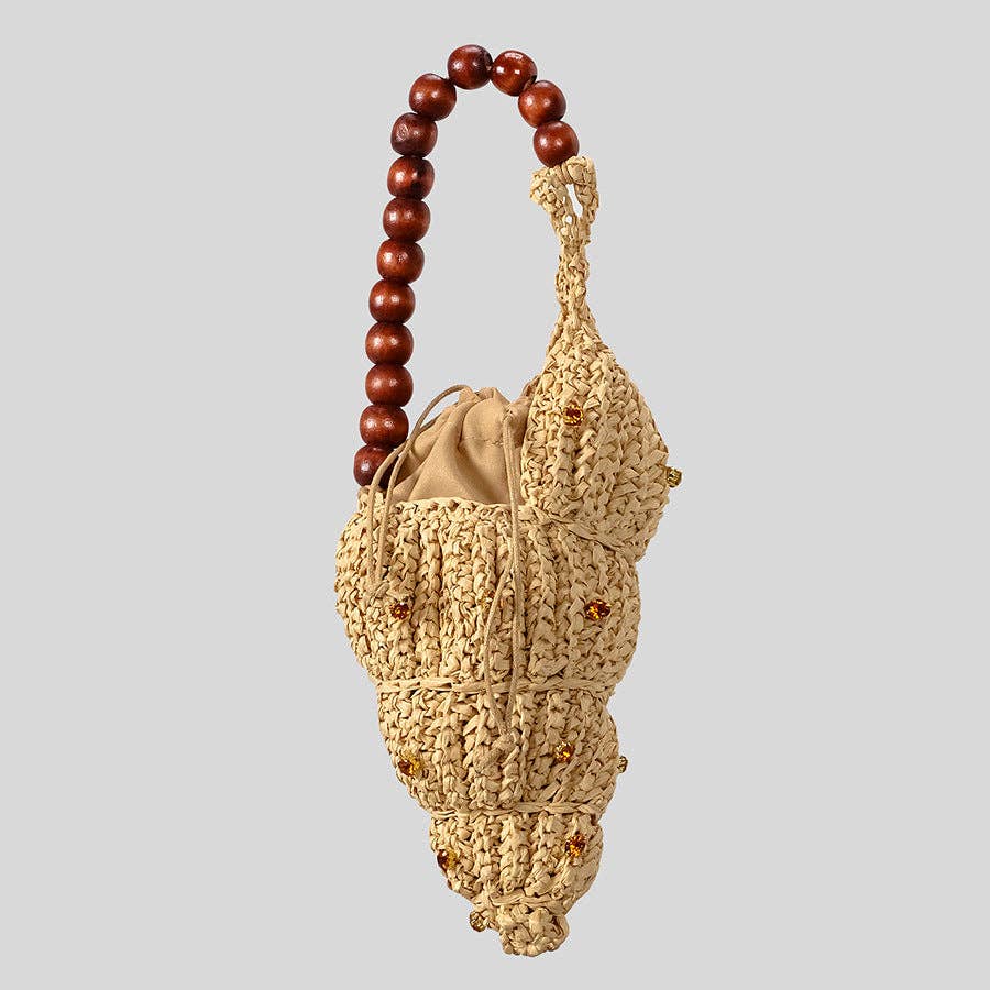 Raffia Seashell Mini Purse