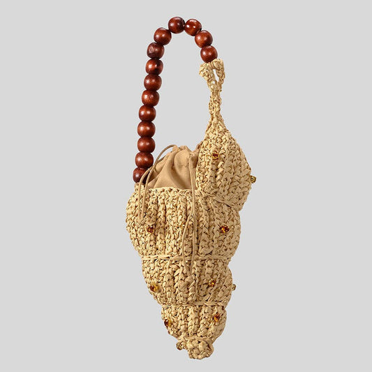 Raffia Seashell Mini Purse