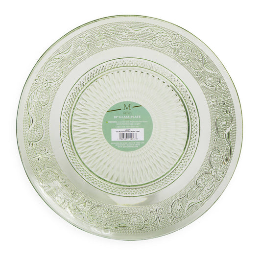 10" Green Glass Plate