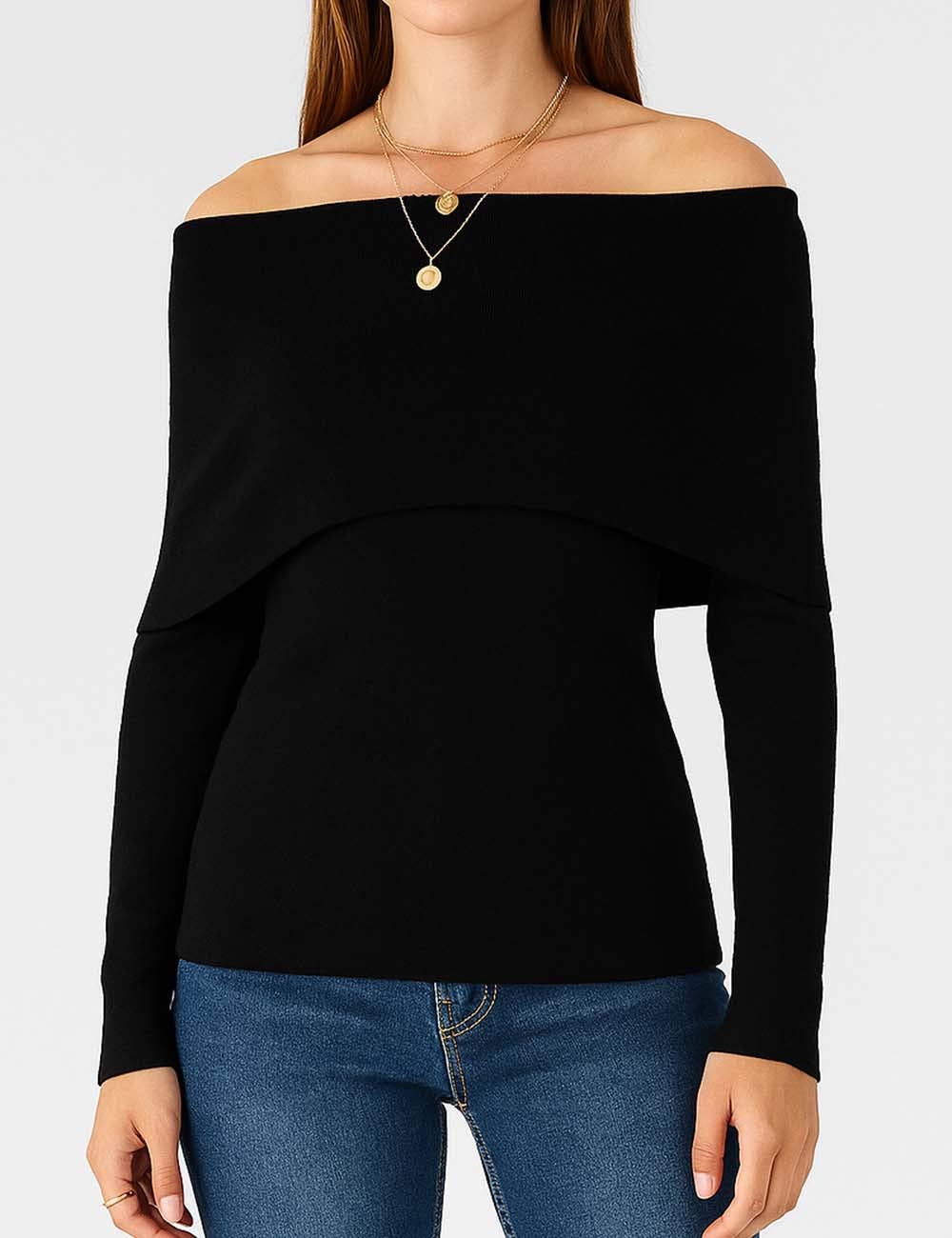 Black Off-Shoulder Top