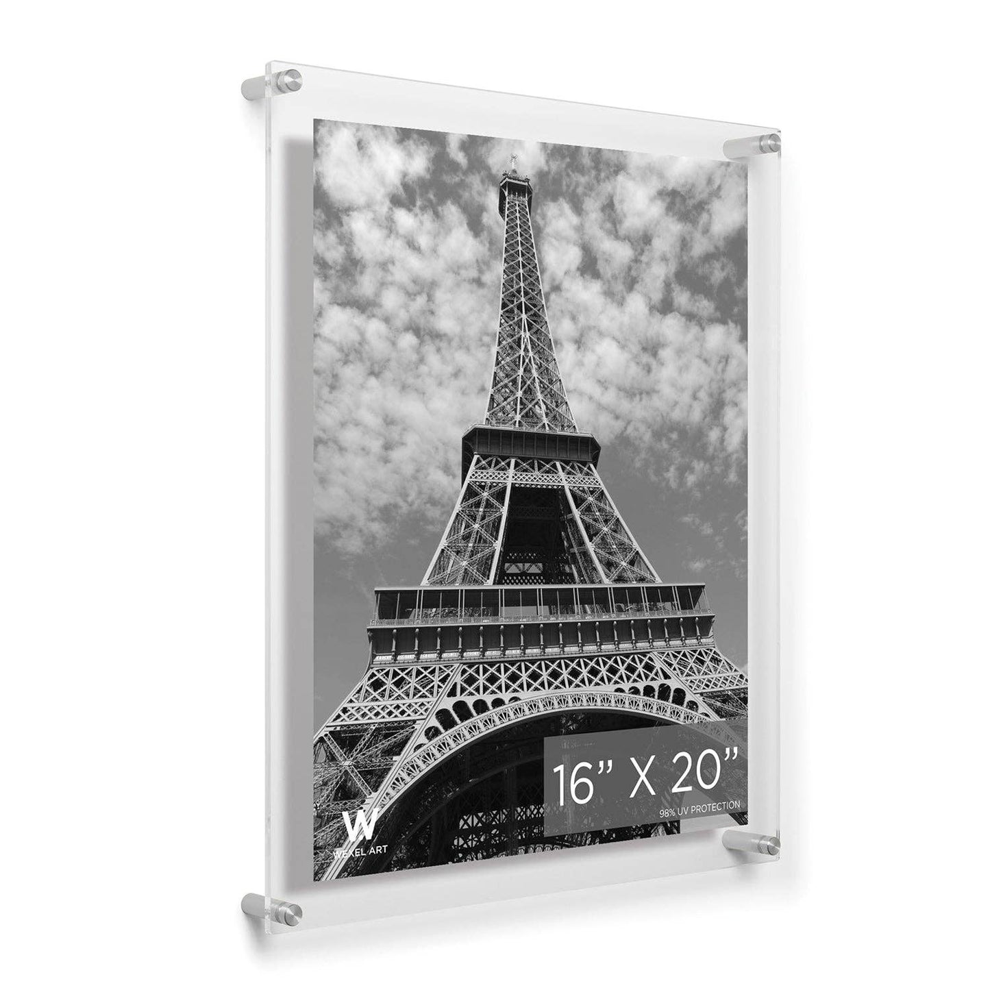 16x20" Modern UV-Grade Acrylic Floating Wall Frame: Gold
