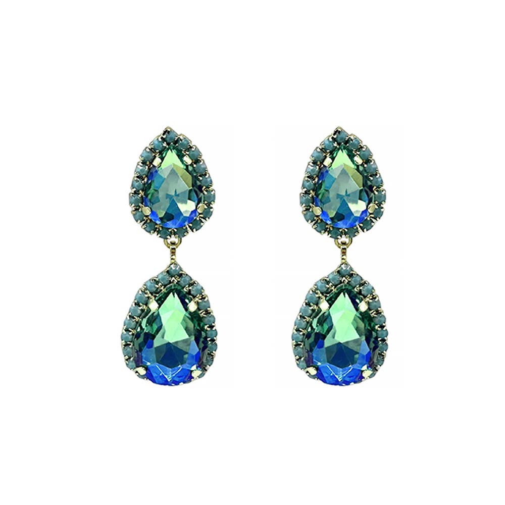 Louise Earrings: Hot Pink & Mint