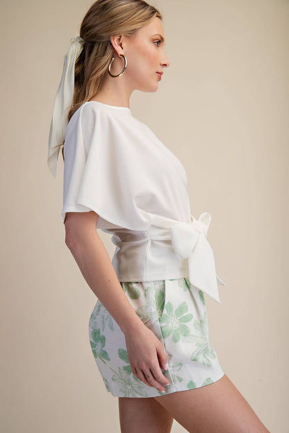 White Two Way Tie Top