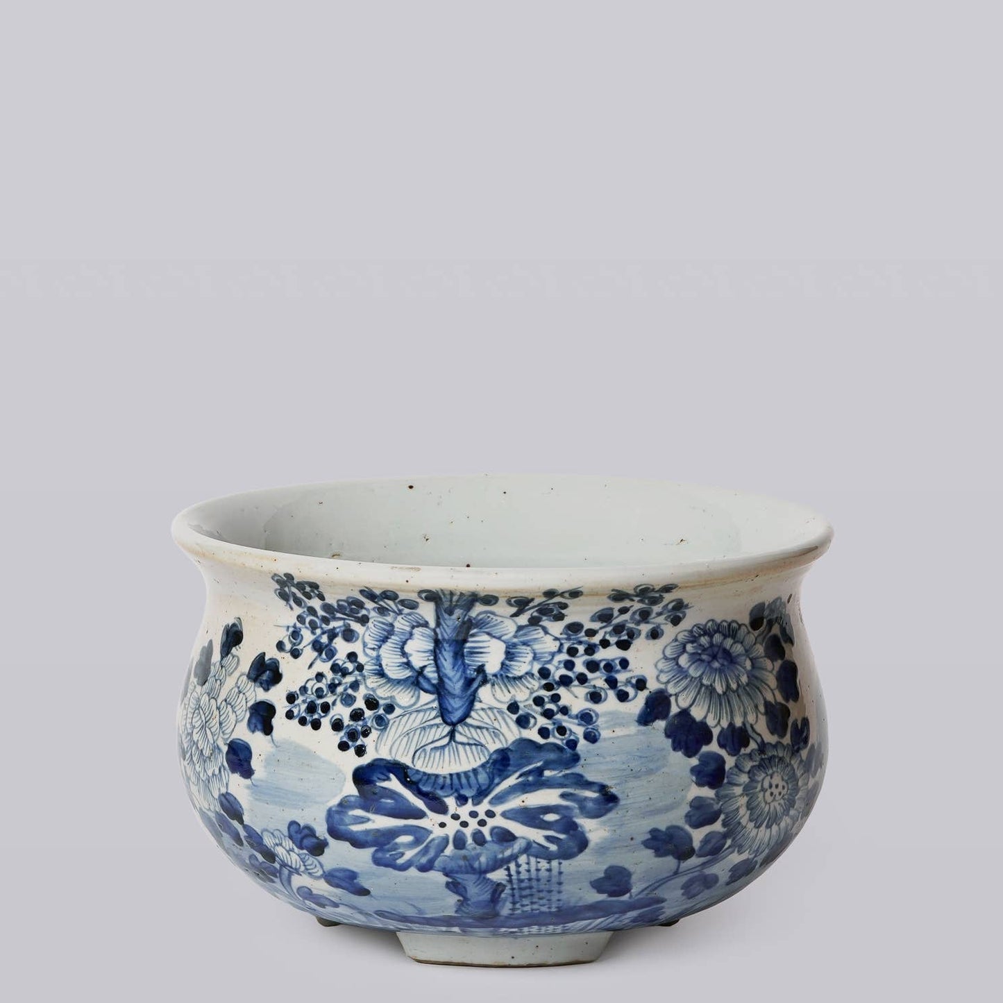 Blue and White Porcelain Four Seasons Footed Compote