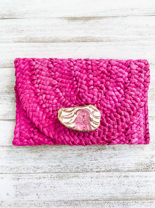 Pink Tiger Oyster Shell Clutch