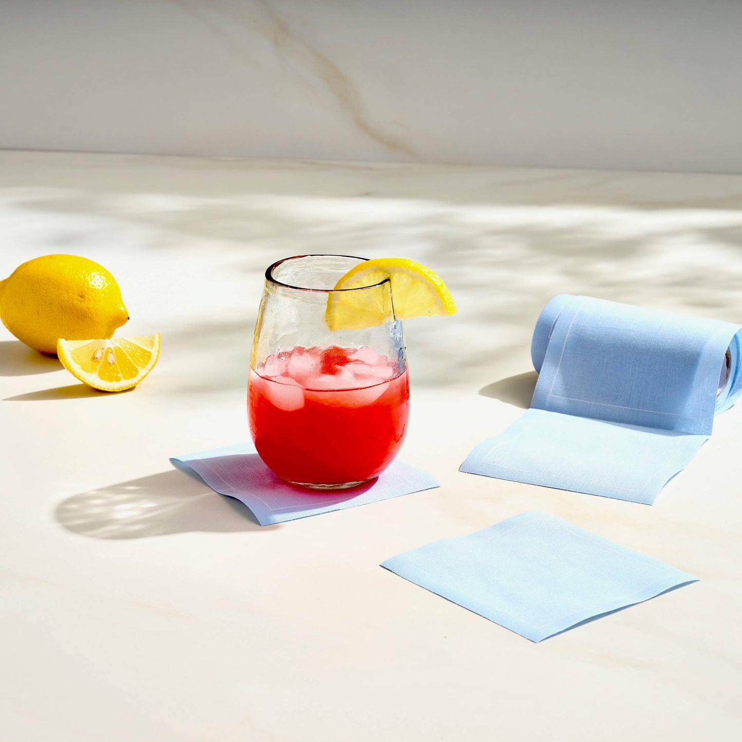 Light Blue Cocktail Napkin Roll