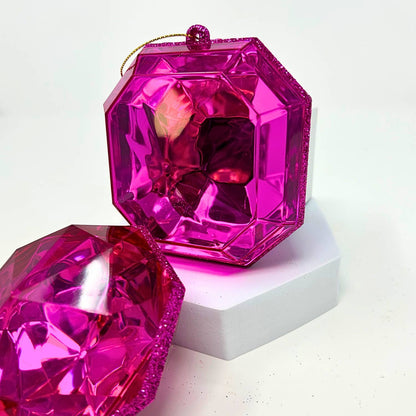 Pink Gem Ornament 4"