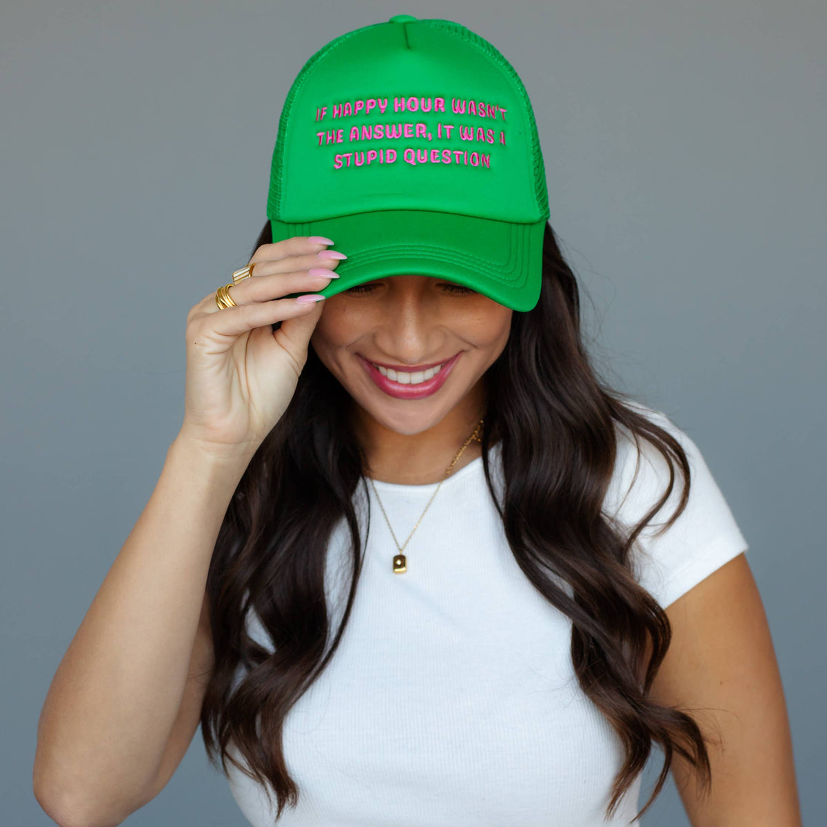 "If Happy Hour Wasn't The Answer..." Trucker Hat