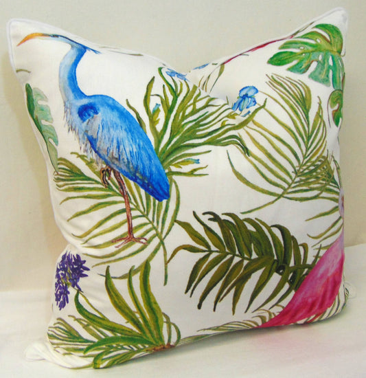 Watercolor Bird Paradise Pillow