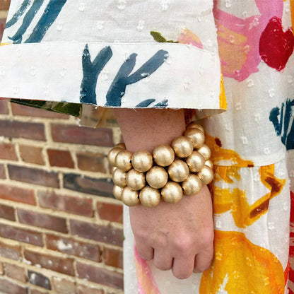 Frosted Ball Bracelet - Gold