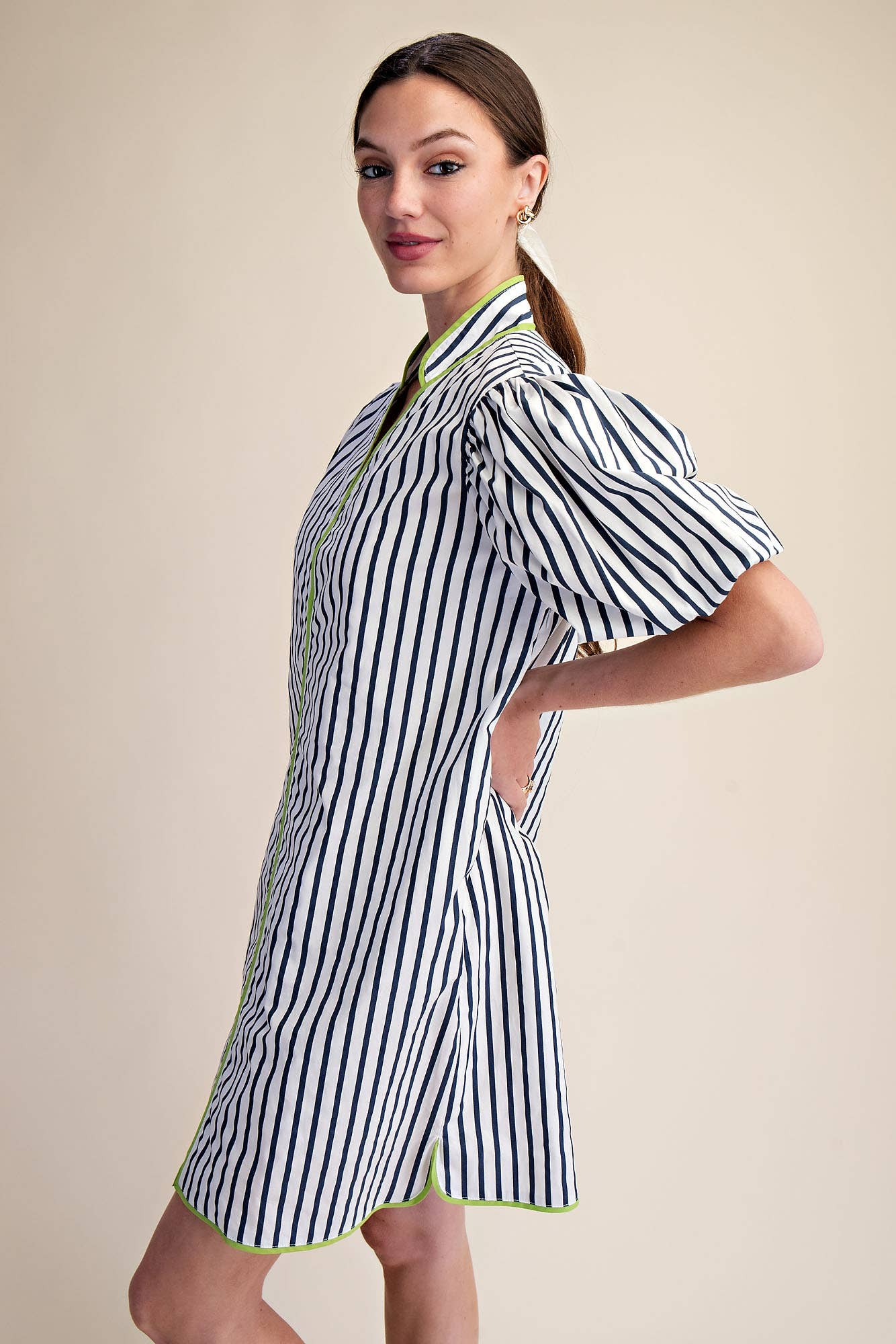 Navy Striped Dress