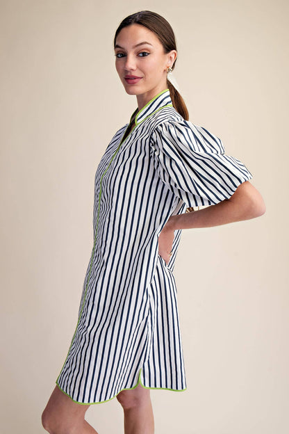 Navy Striped Dress