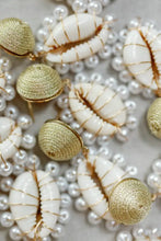 Load image into Gallery viewer, Pearl Wrapped Shell Earrings
