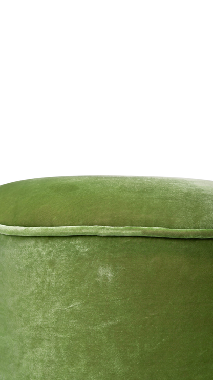 Green Velvet & Fringe Footstool