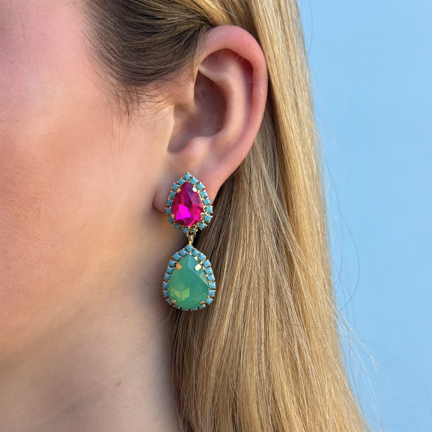 Louise Earrings: Turquoise & Blue