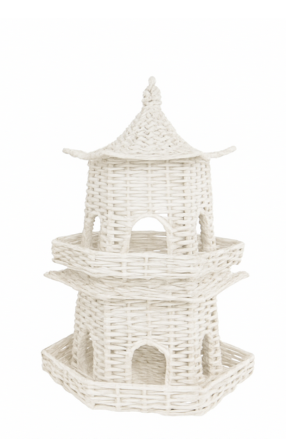 Small White Wicker Pagoda
