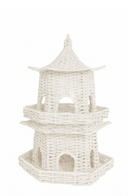 Small White Wicker Pagoda