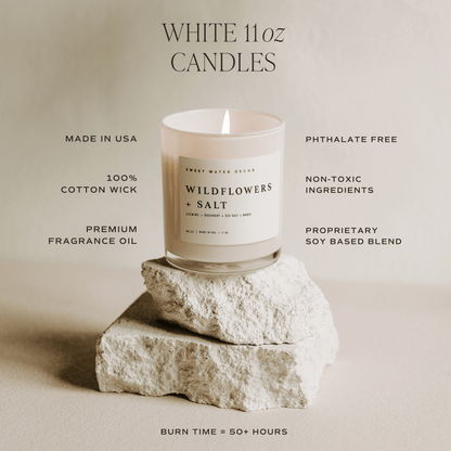 White Tea and Jasmine 11 oz Soy Candle - Home Decor