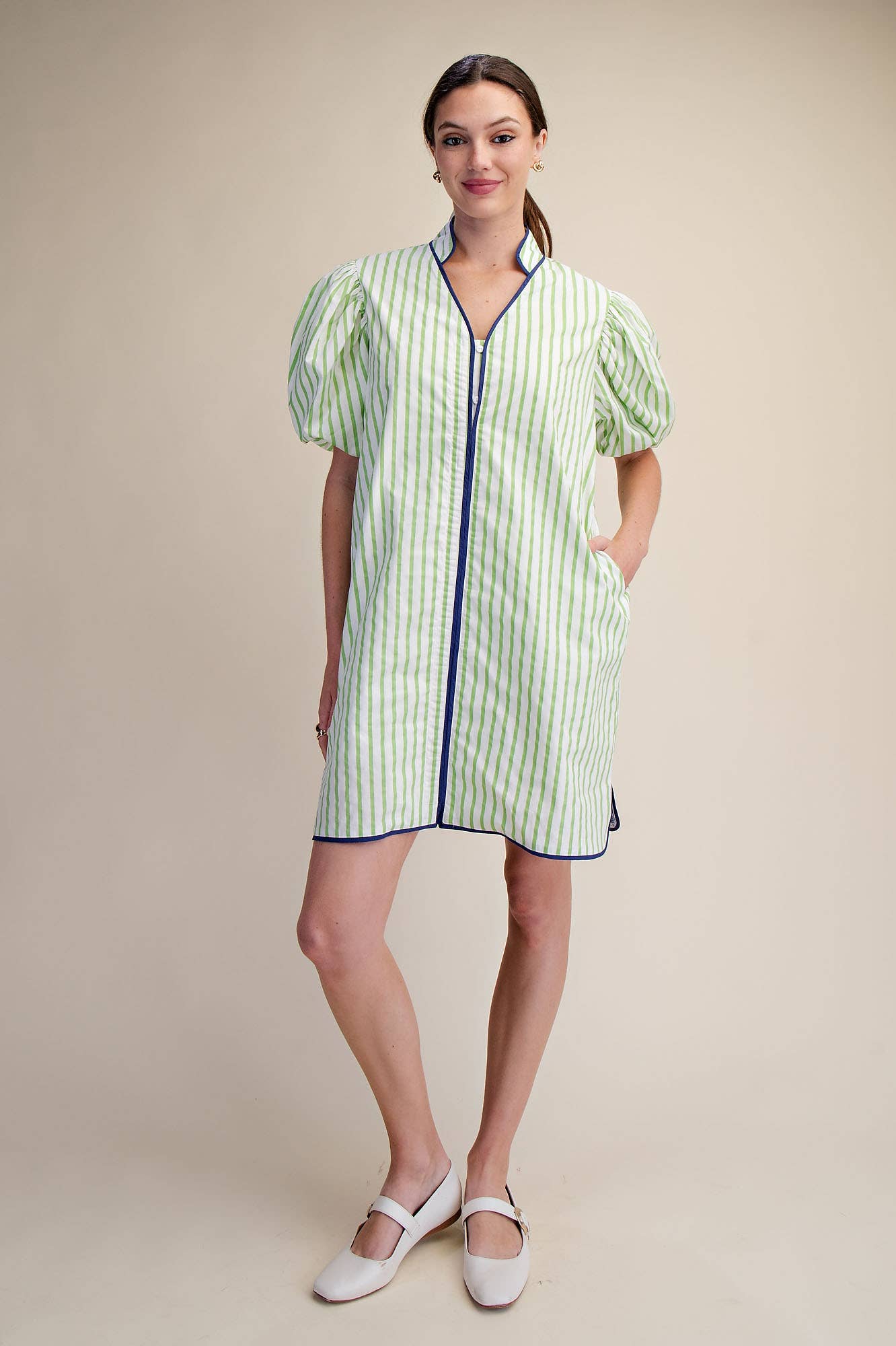 Navy Striped Dress