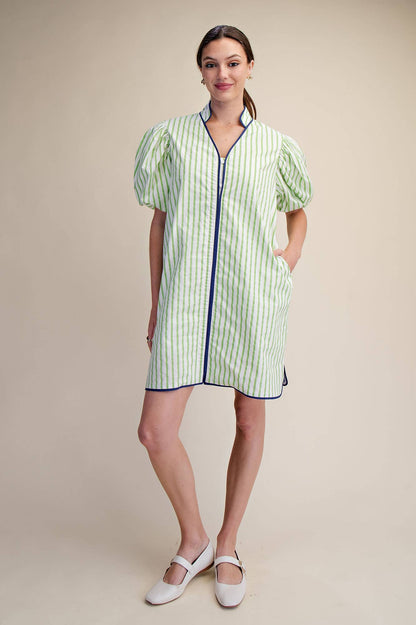 Navy Striped Dress