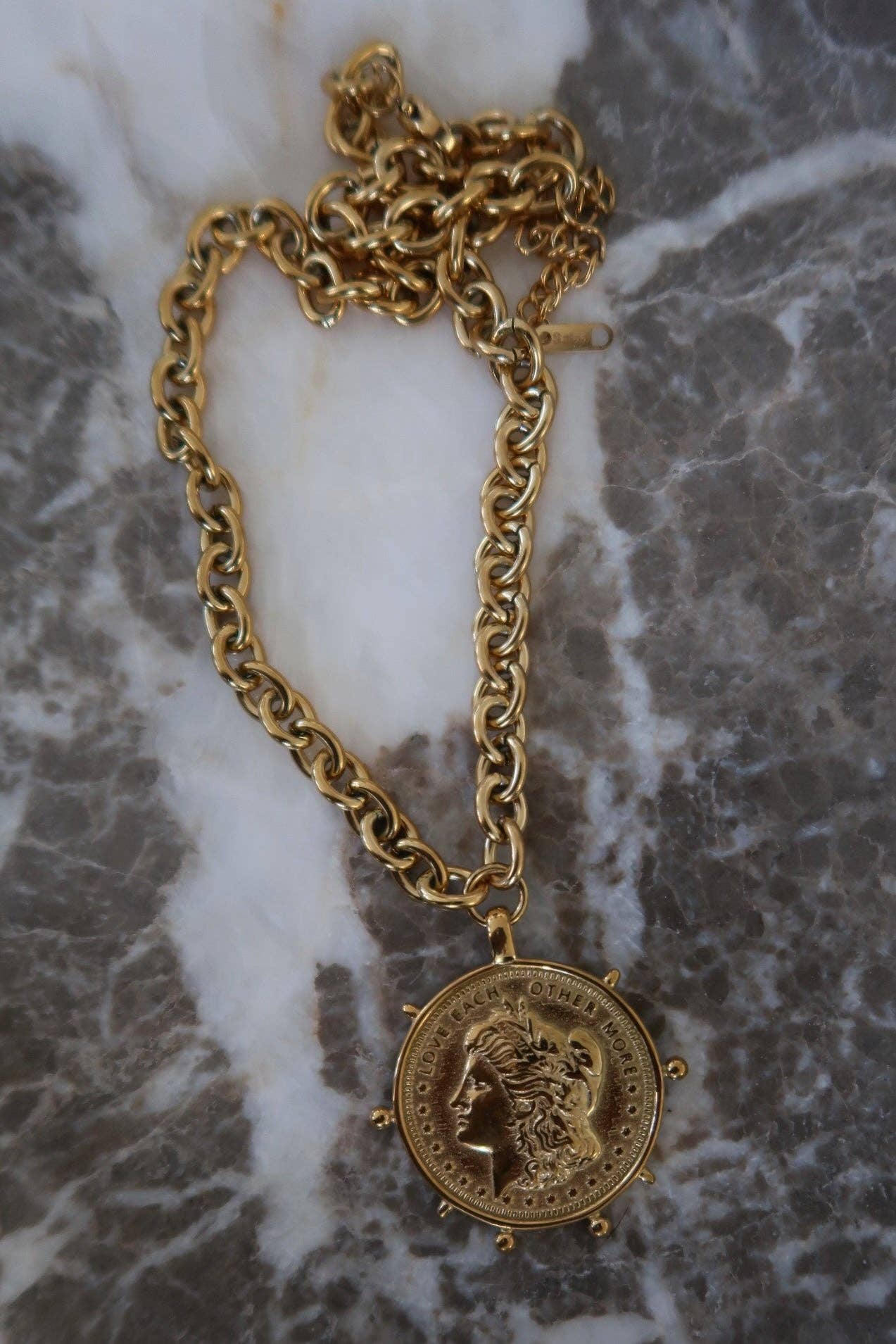 SOLID GOLD COIN NECKLACE
