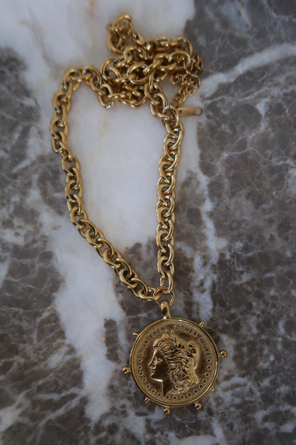 SOLID GOLD COIN NECKLACE