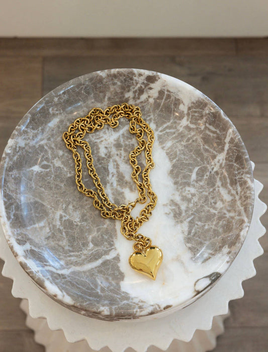 GOLD XL HEART NECKLACE