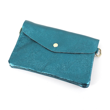 Blue Leather Crossbody Bag