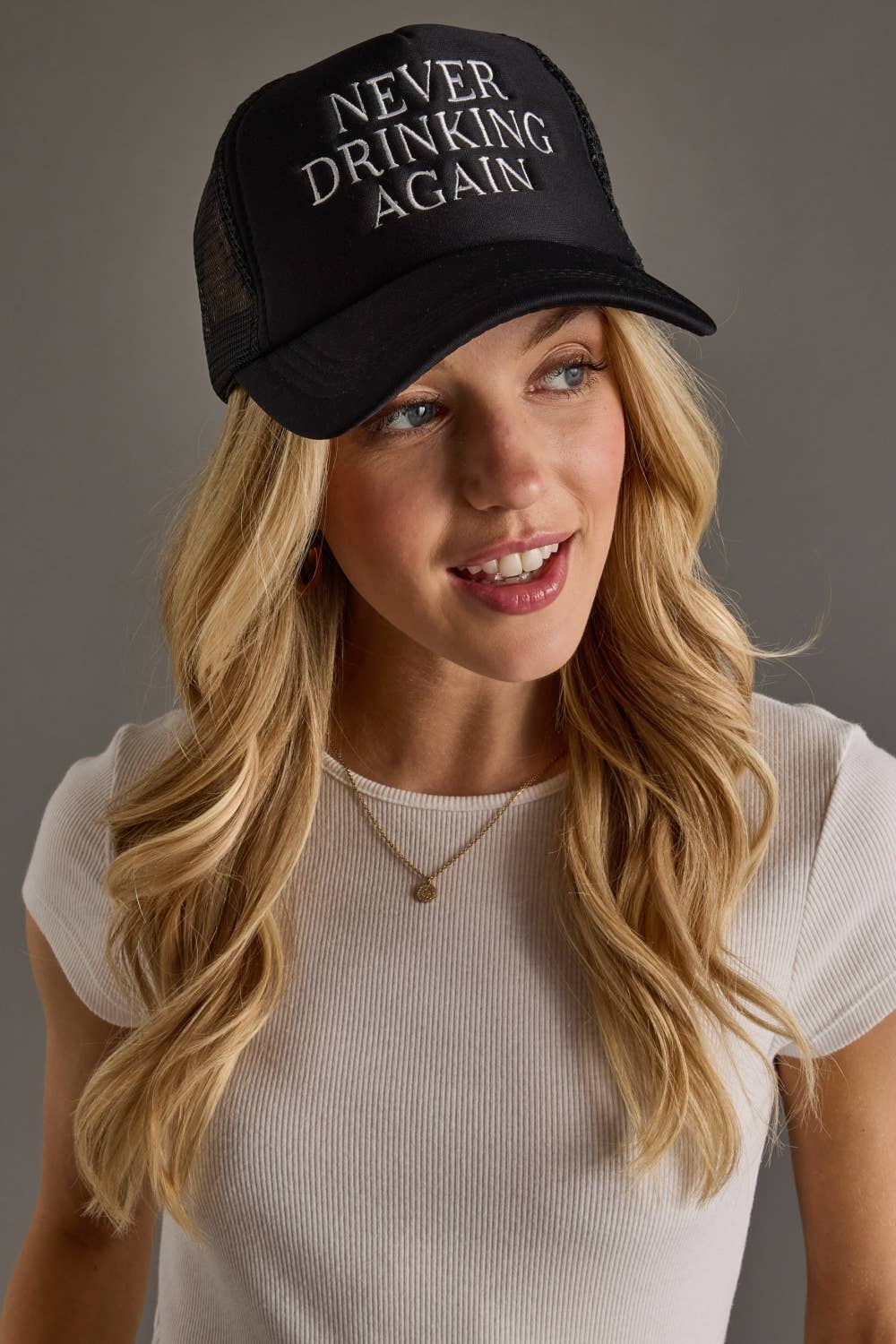 "Never Drinking Again" Trucker Hat