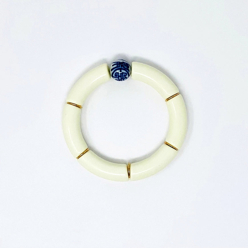 China Blue Bamboo Acrylic Tube Bracelet