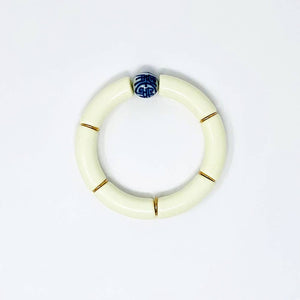 Navy Bamboo Acrylic Bracelet