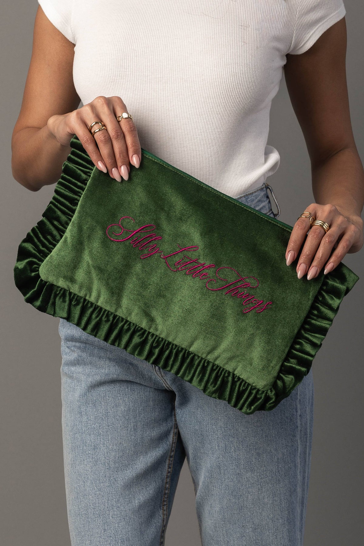 "Silly Little Things" Ruffle Travel Pouch