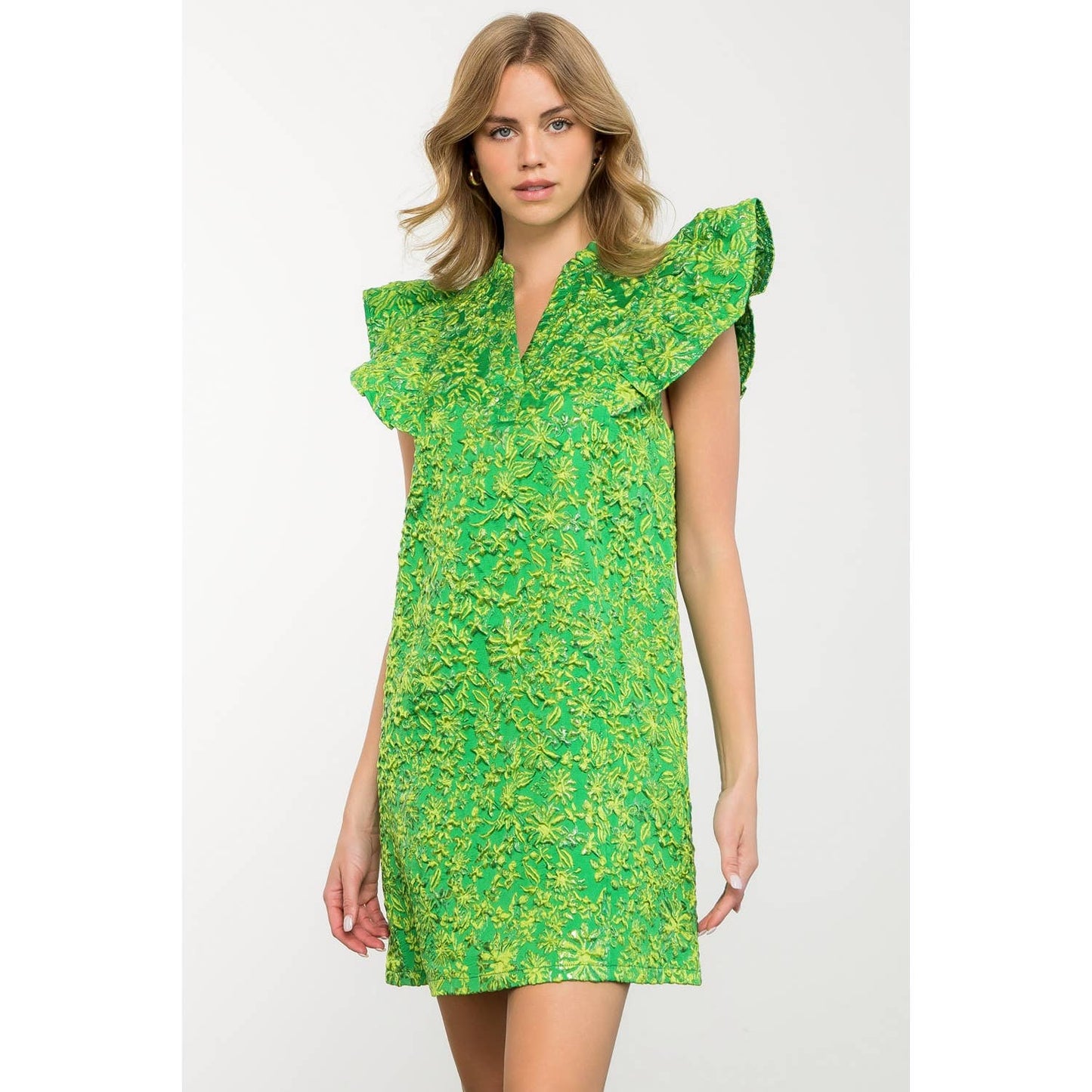 Green Textured Dress