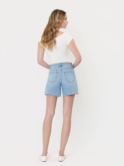 SUPER HIGH RISE DRAWSTRING MIDI SHORTS T7431: MORNING TRAIN / M