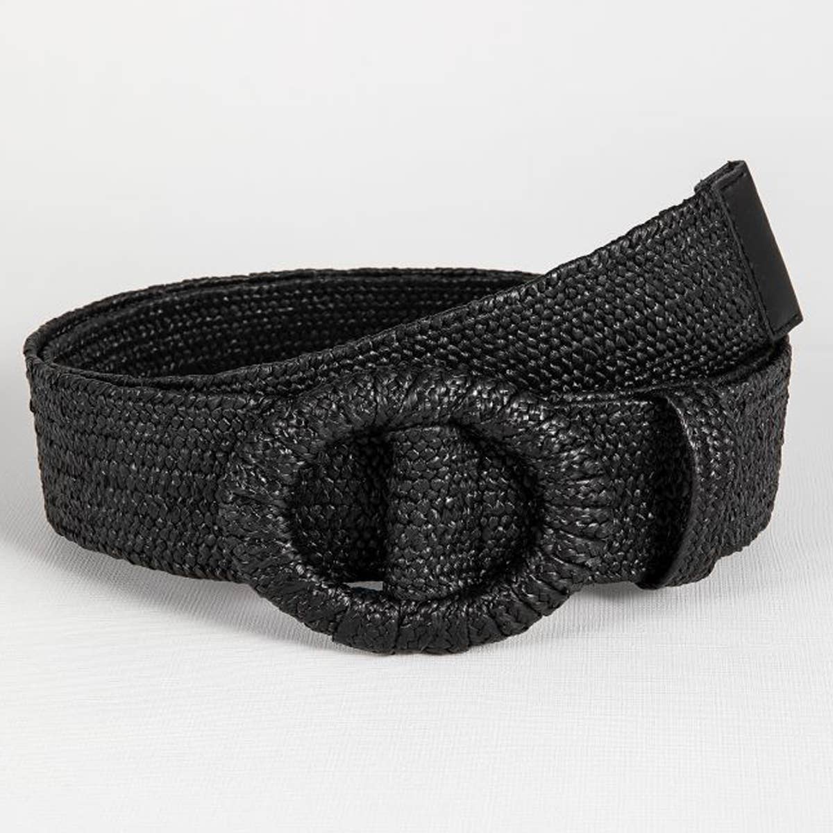 BEIGE BRAIDED ELASTIC BELT
