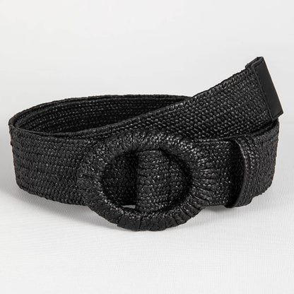BEIGE BRAIDED ELASTIC BELT