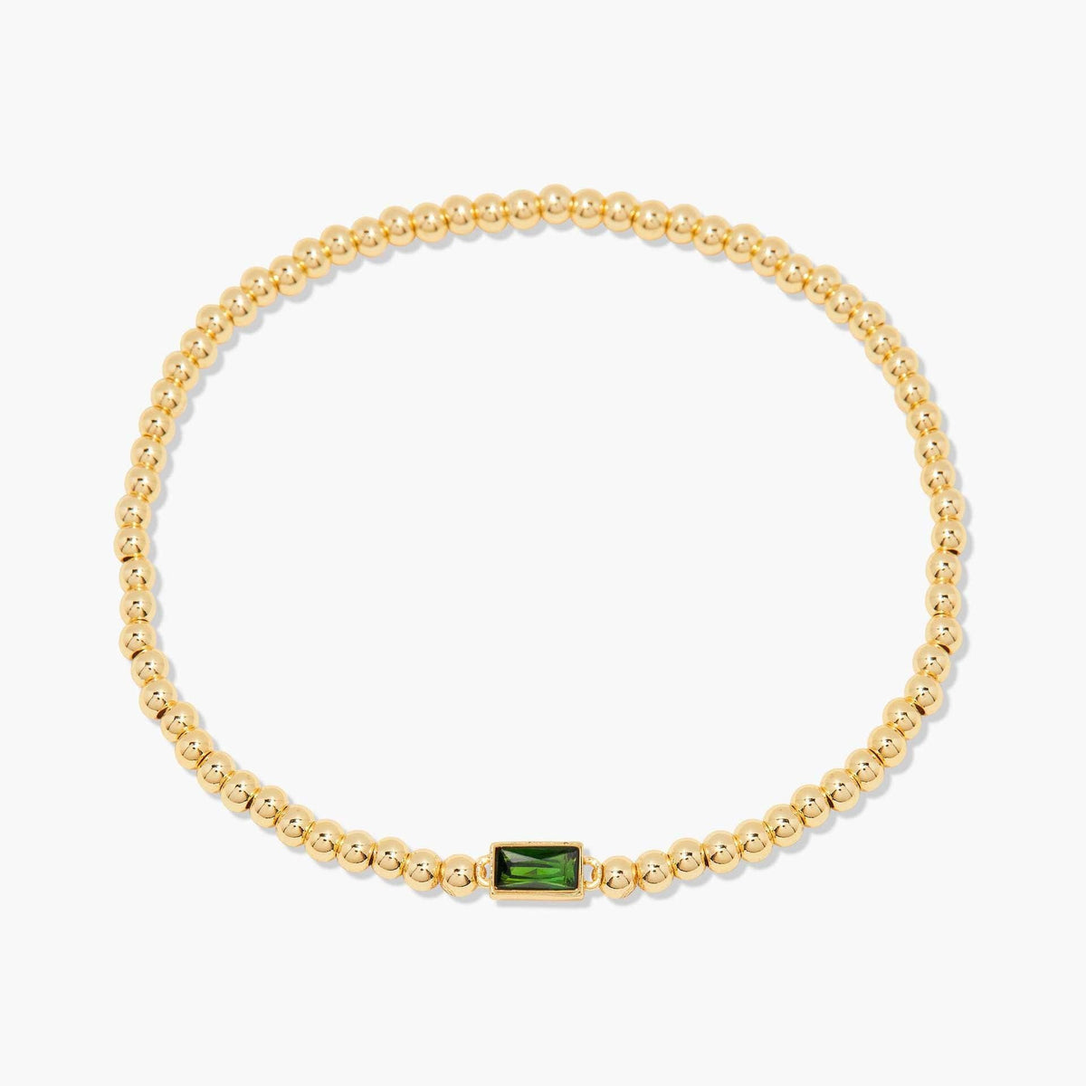 Luxury Square Rhinestone Gold Plated Beaded Bracelet 6W6JBR529: Green / F