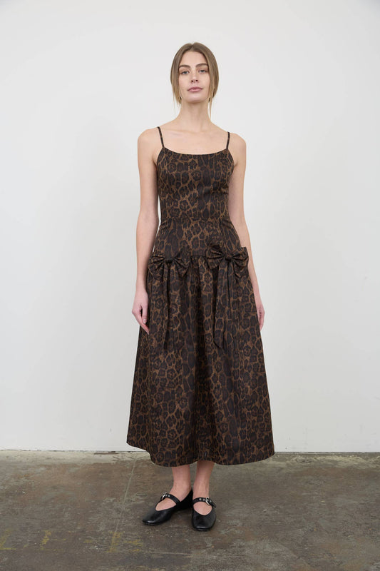 LEOPARD DROP WAIST DRESS