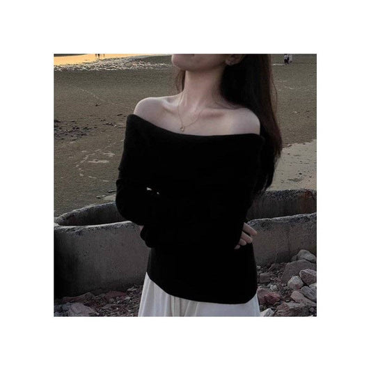 Off The Shoulder Black Sweater