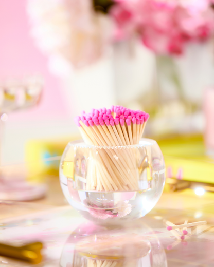 Hot Pink Matches in Round Container