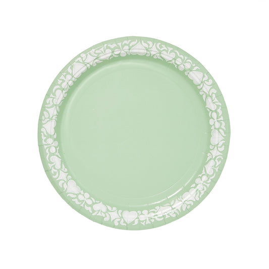 Green Jasperware Inspired Dinner Paper Plates - Pack of 8
