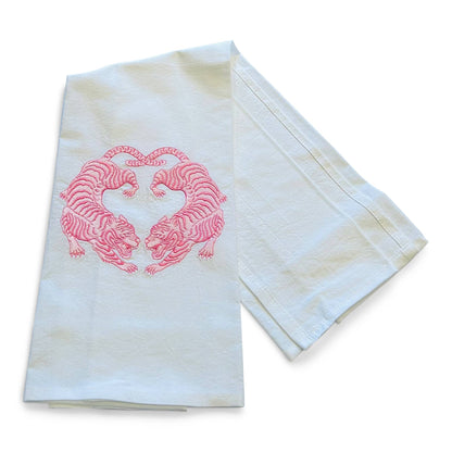 Pink Twin Tigers Towel