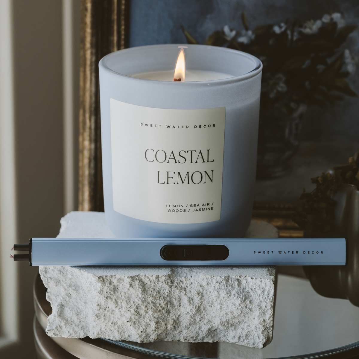 Coastal Lemon 15 oz Soy Candle, Matte Jar - Home Decor